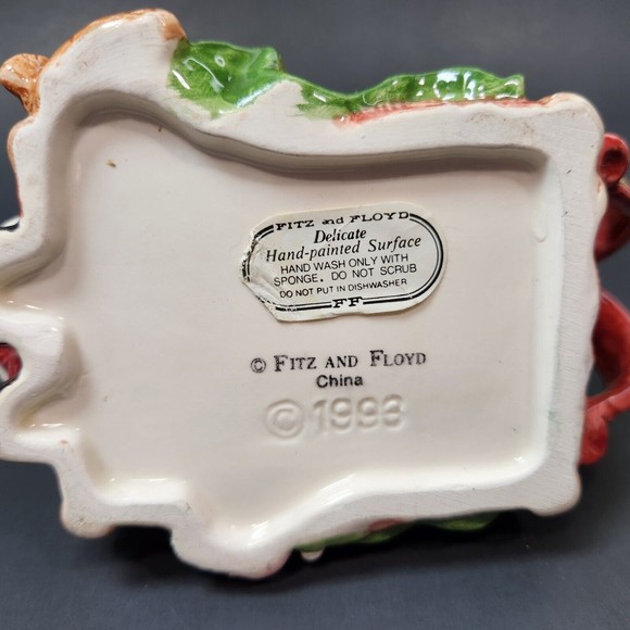 Vintage Fitz and Floyd Ceramic Creamer Vase Children Were Snuggled Santa 1993 - Picture 4 of 9
